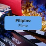 Popcorn und alte Kamera liegen verteilt auf dem Tisch Filipino Filme Ling App