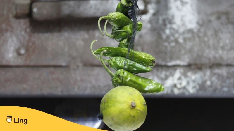 Good luck In Nepali_ling app_learn nepali_Lemon Chillies for Good Luck