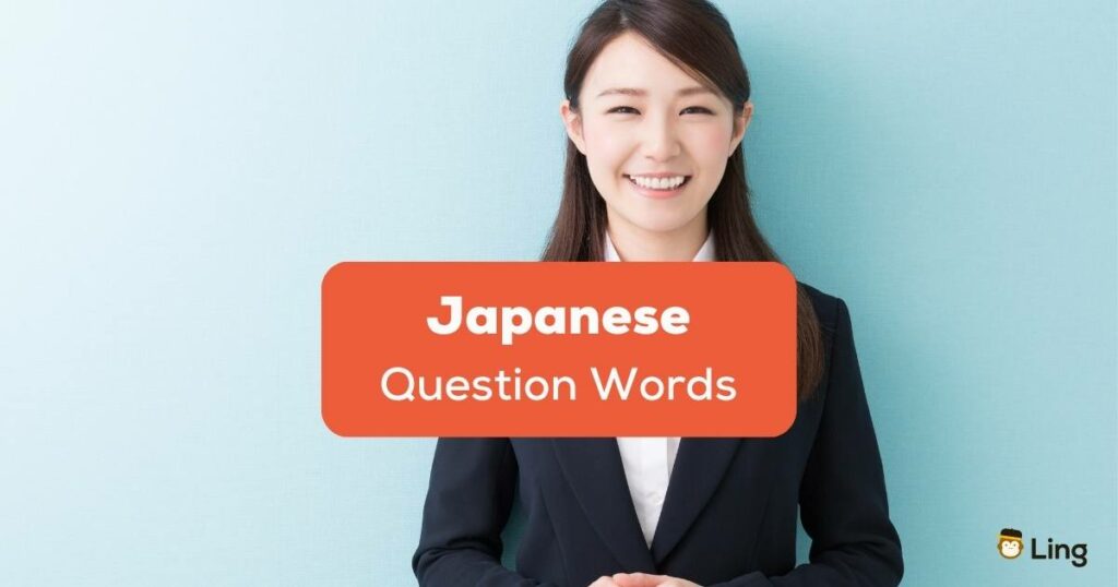 Japanese woman smiling into the camera while politely asking using Japanese Question Words