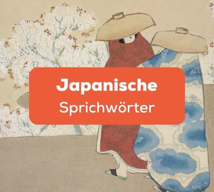 Alte japanische Malerei, die das tägliche Leben und japanische Sprichwörter darstellt