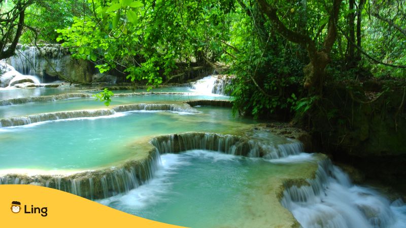 waterfalls in laos