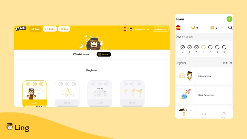 The Ling App vs Duolingo-ling-app-interface