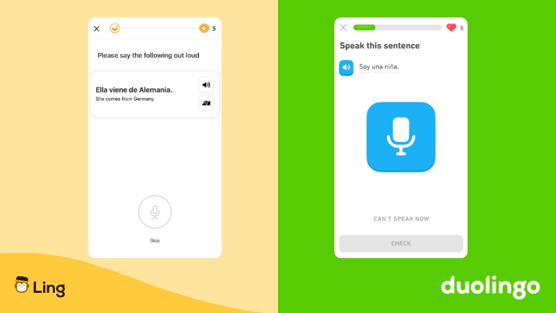 The Ling App vs Duolingo-ling-app-speaking-practice