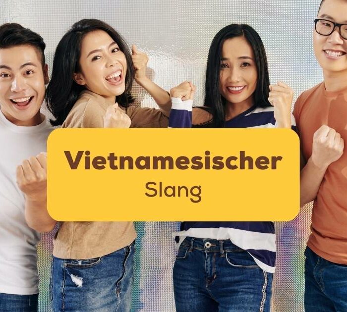 Vietnamesische Freundesgruppe die Sätze im Vietnamesischer Slang verwendet