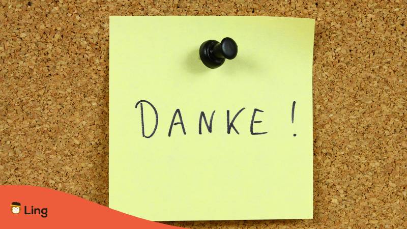 Korkpinnwand Mit Notizzettel, Auf Dem Danke Steht