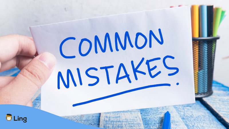 Common mistakes written in a piece of paper.