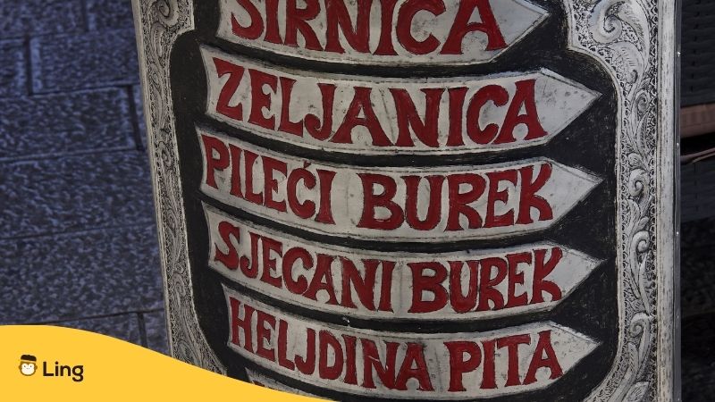 Bosnian Restaurant Words - signs