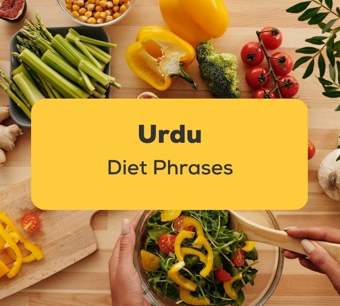 Urdu Diet Phrases_ling app_learn urdu_Vegetables on a Table