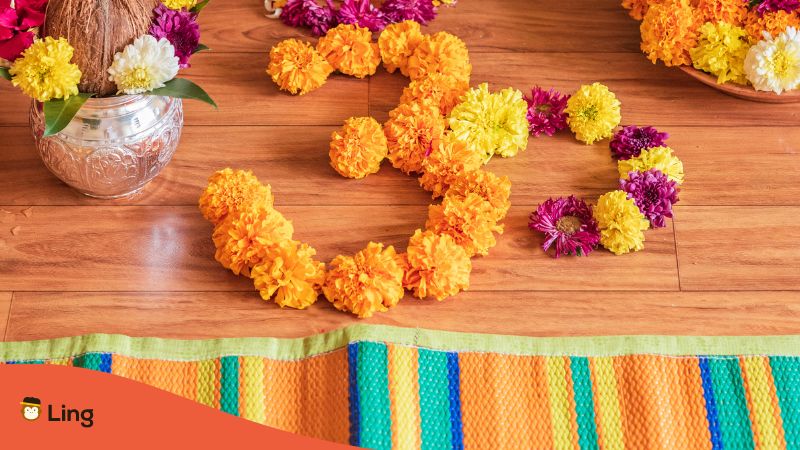 flowers on a table 