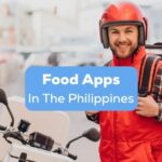 A food apps in the Philippines delivery rider with his motorcycle.