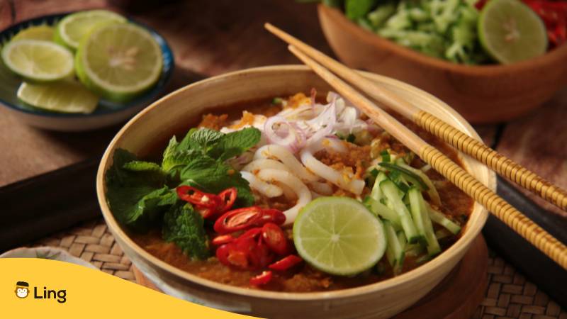 Fisch Amok oder Amok Trey ist ein populäres traditionelles Khmer Essen