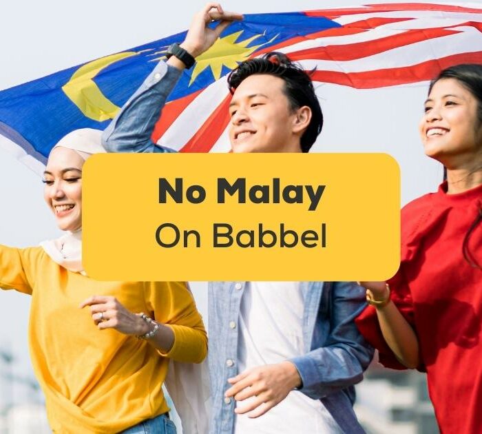 No Malay On Babbel-ling-app-people hold Malaysia flag