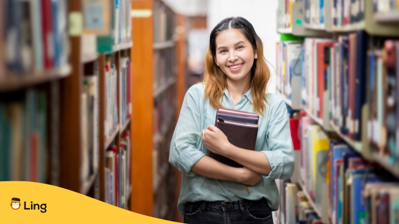 University Subjects In Thai-ling-app-female student in the library