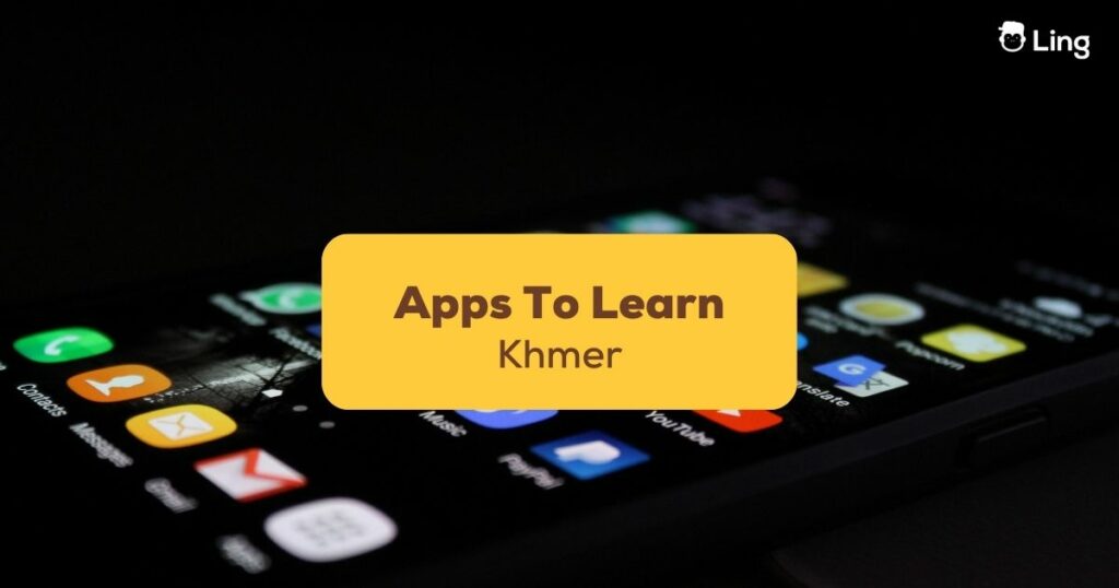 Apps To Learn Khmer - A photo of a mobile phone in a dark room