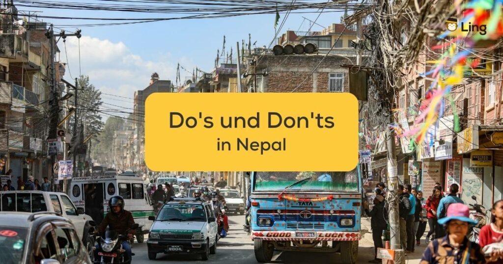 Do's und Don'ts in Nepal Szene einer Straße in Nepal