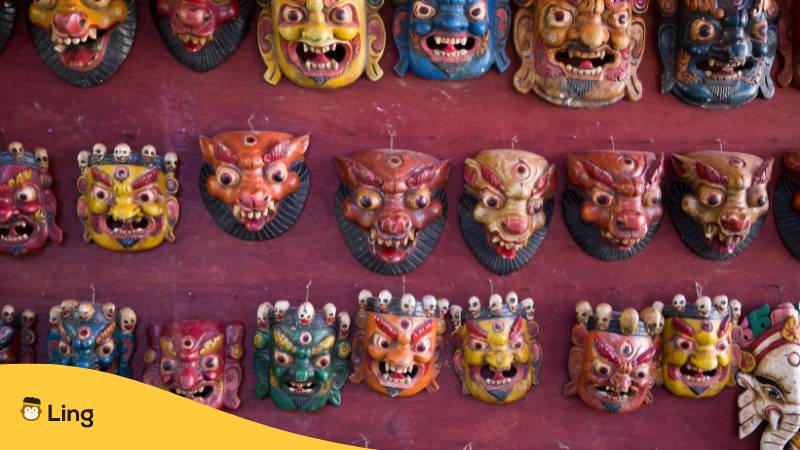 Nepalesische Mythologie mystische Masken