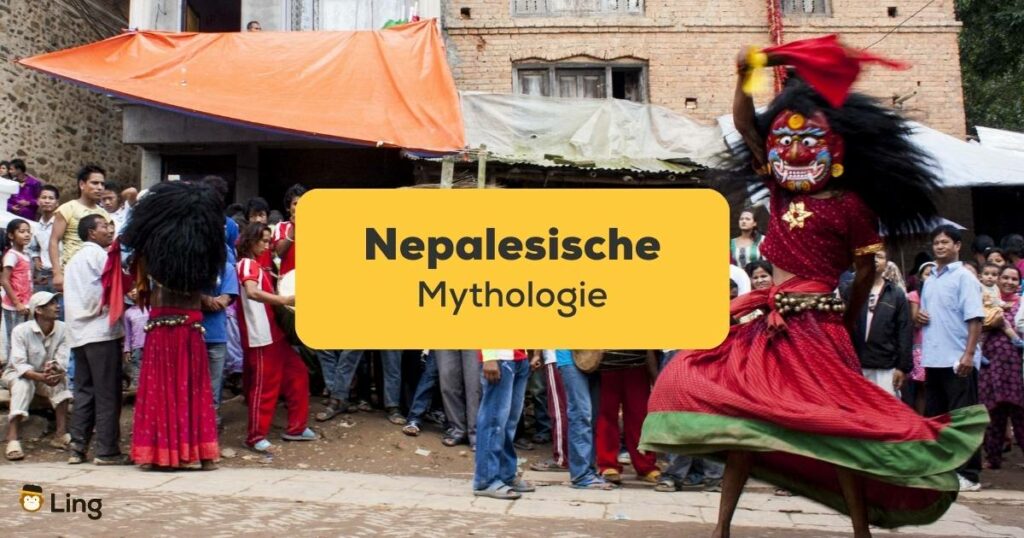 Nepalesische-Mythologie-Nepalesisches-Fest-mit-mystischen-Tänzer