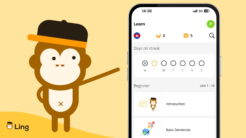 No Khmer on Babbel-ling-app-interface
