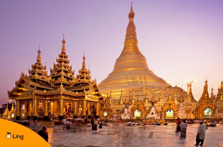 Shwedagon Pagoda In Myanmar