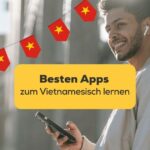Mann hat Handy in der Hand und sucht besten Apps zum Vietnamesisch lernen mit der Ling-App