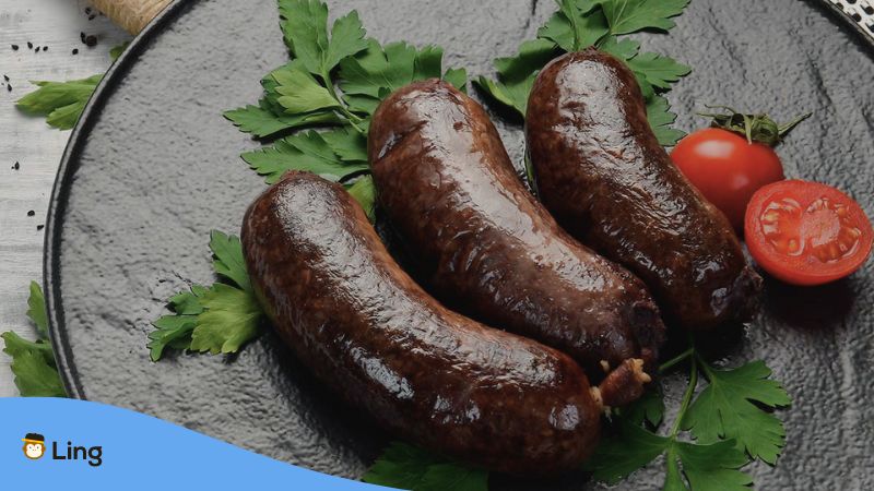 A photo of a cooked blood sausage in Estonia.
