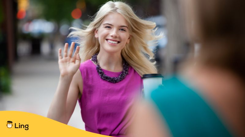 woman giving Gestures And Body Language When Greeting