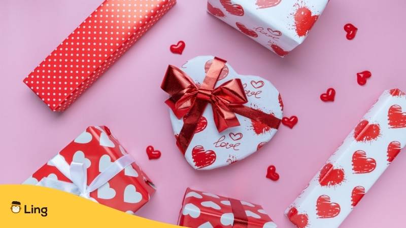 Lerne mit der Ling-App welche Sätze du am Valentinstag sagen kannst