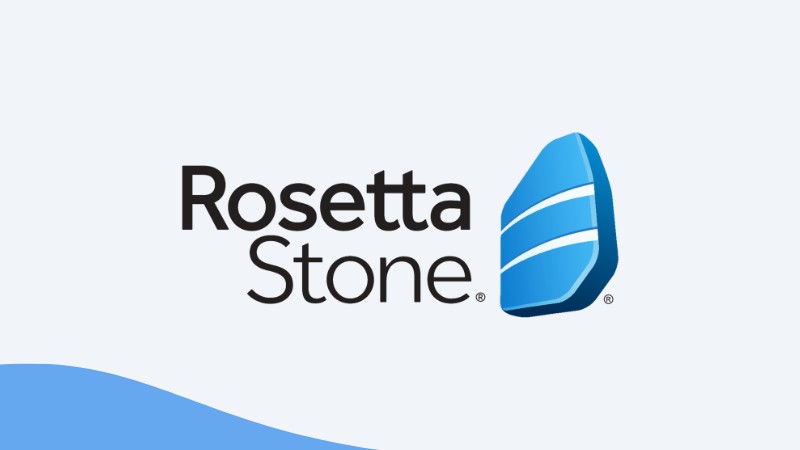 A photo of Rosetta Stone's logo.