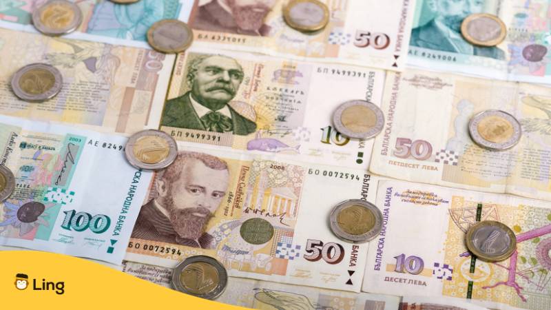 Lerne mit der Ling-App die bulgarische Währung Lev von der Münze bis zum Geldschein kennen