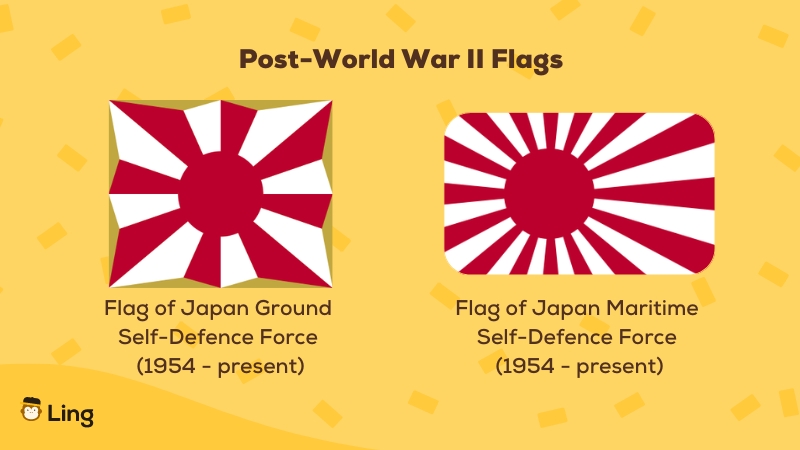 Japanese flag-ling-app-post wwii military flags