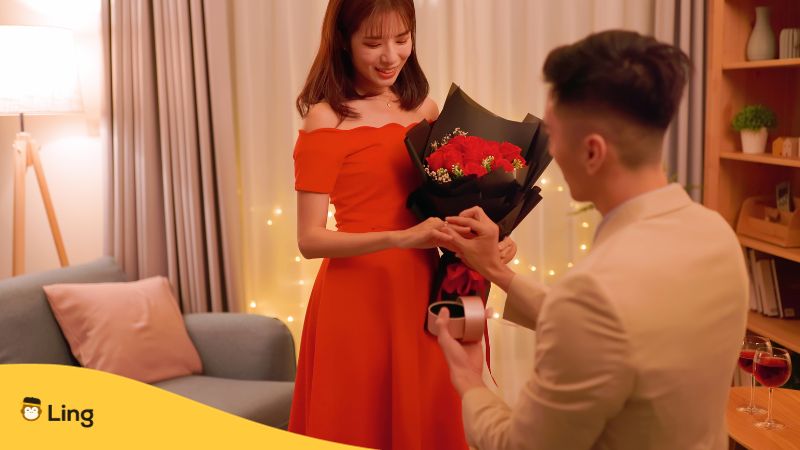 Korean-Words-For-Marriage-Proposal-ling-app-image-of-a-kneeling-man-proposing-to-partner