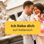 Paar in Italien möchte Ich liebe dich auf Italienisch s sagen und lernt es mit der Ling-App