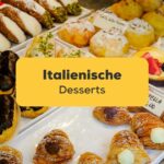 Köstliche italienische Desserts in einer Auslage in Italien