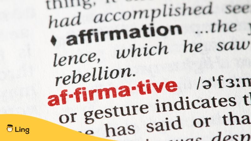 affirmative and affirmation words in the dictionary