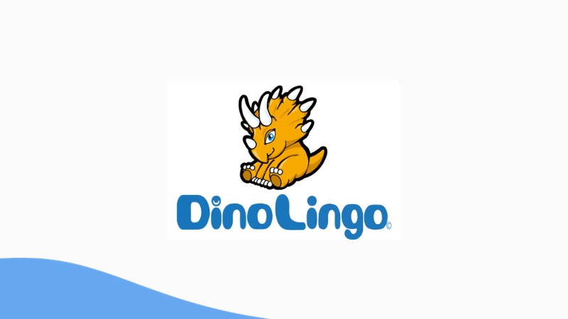 A photo of Dinolingo's logo.