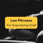 lao phrases for expressing grief banner with a somber background