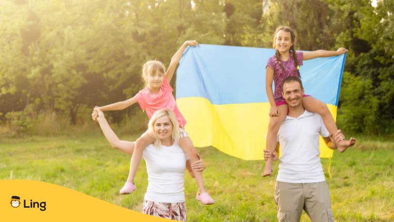 Lerne mit der Ling-App, was Familie auf Ukrainisch heißt