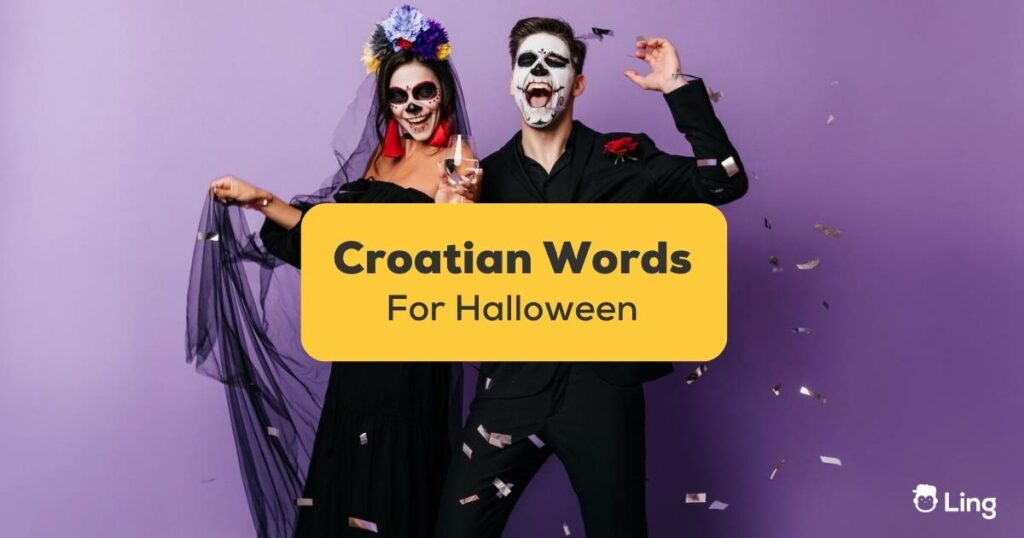 Croatian words for Halloween - A photo of two people in Halloween costumes