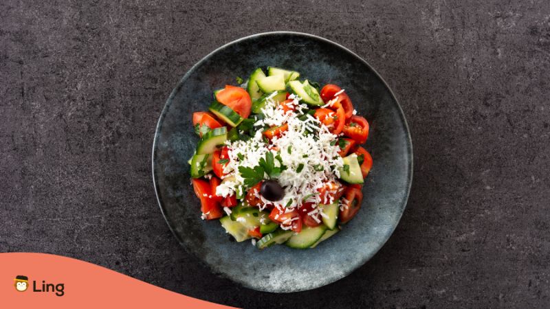 Vegetarian in Bulgaria (Shopska Salad)- Ling App