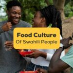 food culture of Swahili people - A photo of friends eating outside