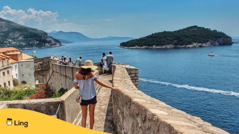 history of Croatian language - A photo of tourist enjoying the view