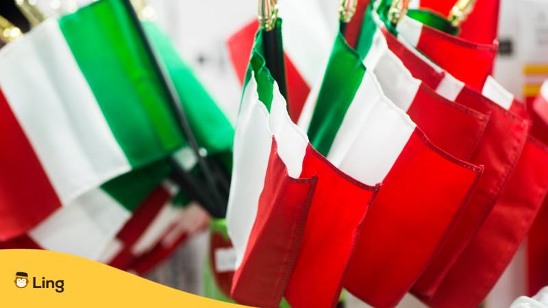 Lerne die Geschichte der italienischen Flagge mit der Ling-App