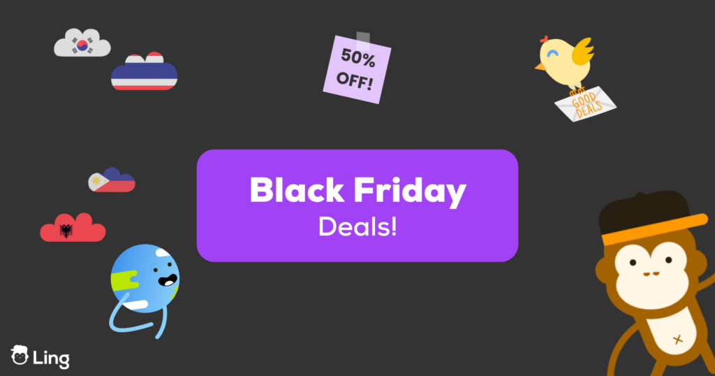 Black Friday deals with Ling app language learning app black friday deal 50% off learn languages black friday black friday sales best black friday deals