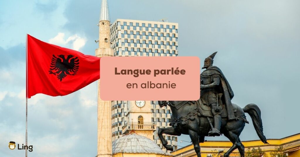 langue parlée en albanie Place skanderberg tirana albanie et drapeau albanais