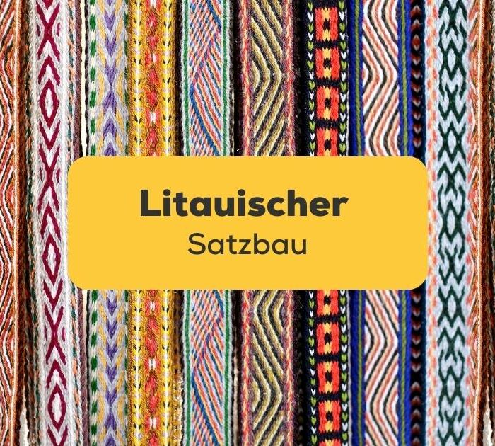 Detail eines traditionellen litauischen Geflechts. Erfahre mehr mit der Ling-App über litauischer Satzbau.