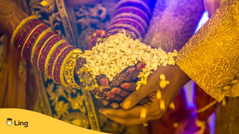 Indische Hochzeitszeremonie, indische Heirat. Erfahre mehr über die Malayalam Heirat mit der ling-App.