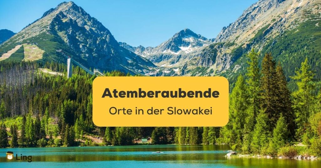 Wunderschöner See im Tal der slowakischen Berge. Entdecke atemberaubende Orte in der Slowakei mit der Ling-App.