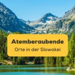 Wunderschöner See im Tal der slowakischen Berge. Entdecke atemberaubende Orte in der Slowakei mit der Ling-App.