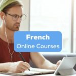 French online courses - A photo of a man learning using a tablet.