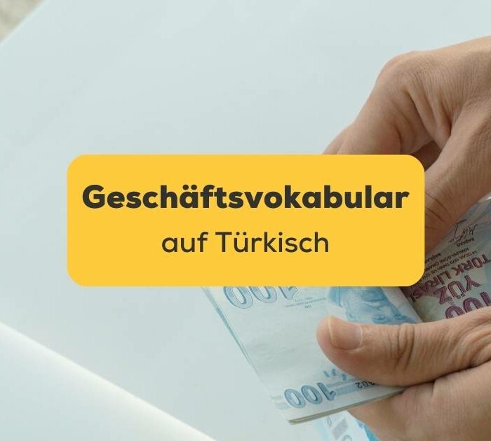Ausschnitt der Hände eines türkischen Geschäftsmanns, der türkisches Geld zählt. Lerne Geschäftsvokabular auf Türkisch und 100+ grundlegendes Vokabular, das du kennen solltest. Lerne Türkisch mit der Ling-App.